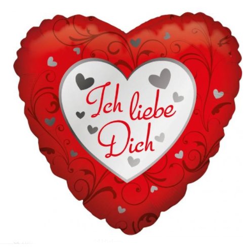 Folienballon Herz  Ich liebe Dich