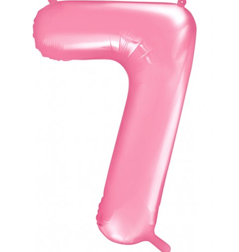 Ballon XXL - Zahl 7 - Rosa - Pastell