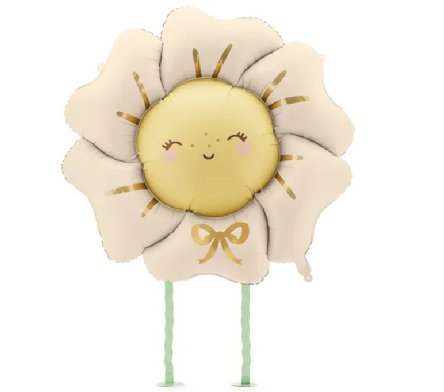 Laufender Ballon Blume,hellbeige
