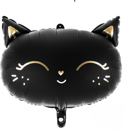 Ballon Kopf  schwarze Katze