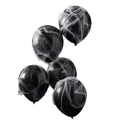 Luftballons mit Spinnweben