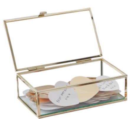 Gstebuch - Glasbox mit Herzen