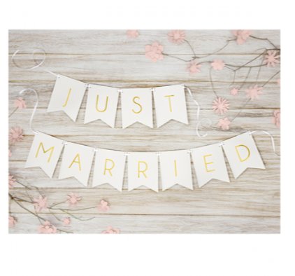 Bannergirlande - Just Married - Wei