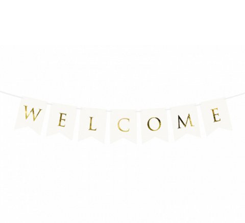 Bannergirlande - Welcome - Wei