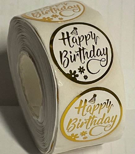 Happy Birthday Aufkleber, 500 Stck