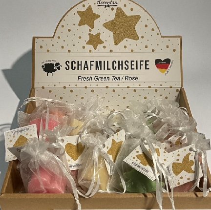 Schafmilchseife im Organzasckchen, Herz