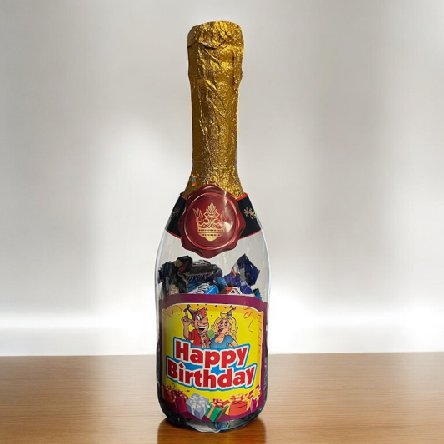 Sektflasche gefllt - Happy Birthday