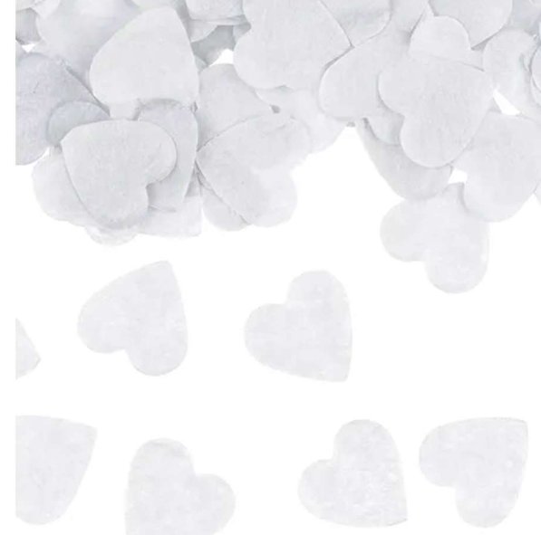 Papierkonfetti - weiße Herzen, 15g