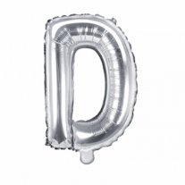 Folienballon Buchstabe D - Silber, 35 cm
