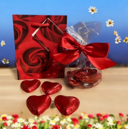 Geschenktte mit Schokoherzen
