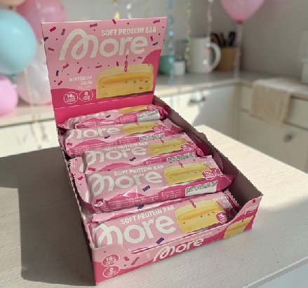 More Soft Protein Bar Birthday Cake