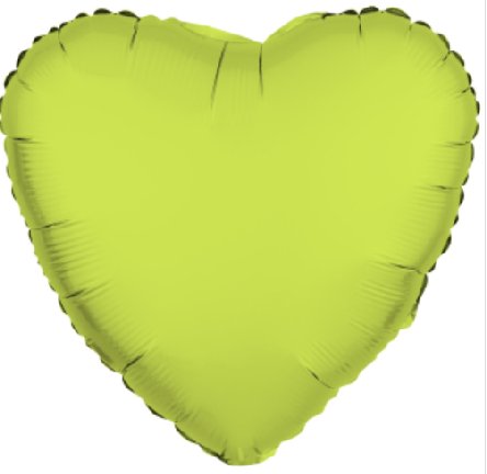 NEON GELB Ballon Herz, 43 cm