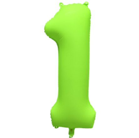 NEON GRN Ballon Zahl 1, Mae: 86 cm