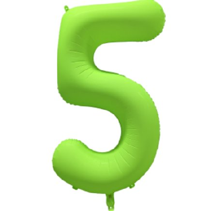 NEON GRN Ballon Zahl 5, Mae: 86 cm