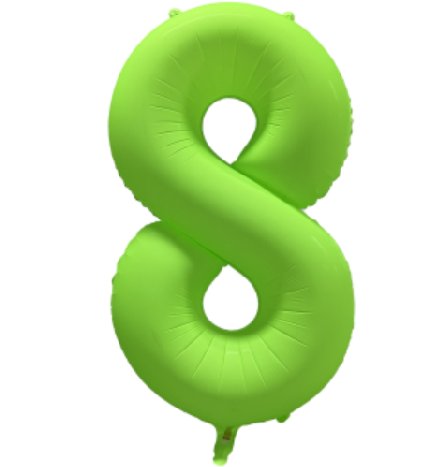 NEON GRN Ballon Zahl 8, Mae: 86 cm