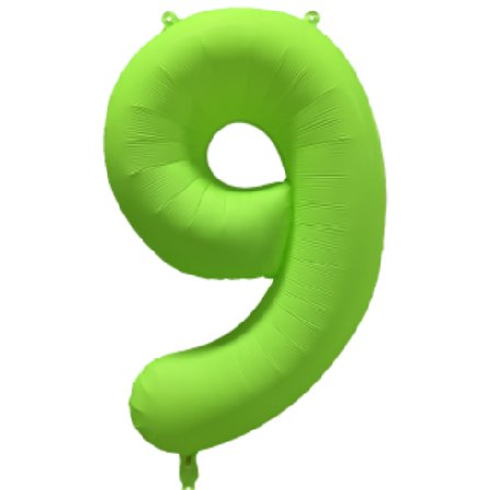 NEON GRN Ballon Zahl 9, Mae: 86 cm