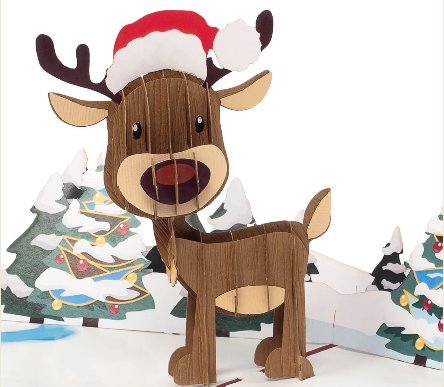 Weihnachten Rentier Pop-Up Karte