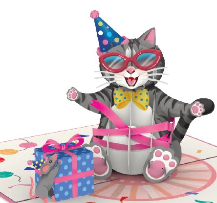 Katze Gl�ckwunsch Pop-Up Karte