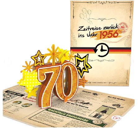 Zur�ck ins Jahr 1956 Pop-Up Karte