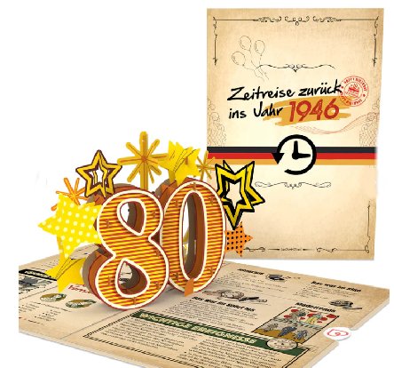 Zur�ck ins Jahr 1946 Pop-Up Karte