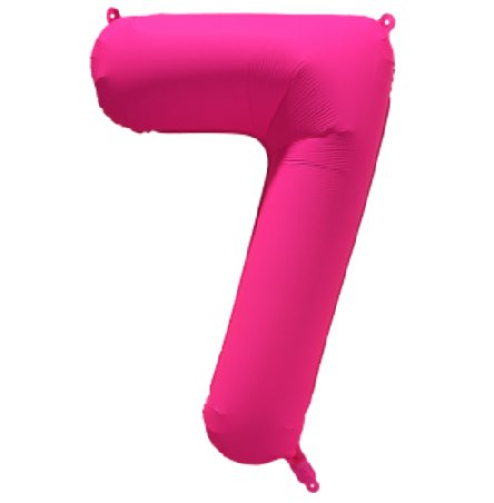 NEON PINK Ballon Zahl 7, Mae: 86 cm