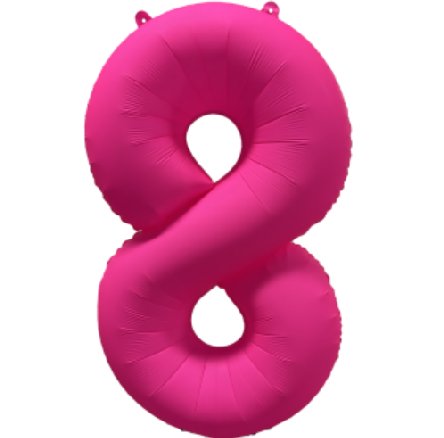 NEON PINK Ballon Zahl 8, Mae: 86 cm