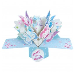 Pop up Karte Happy Birthday Schmetterlinge