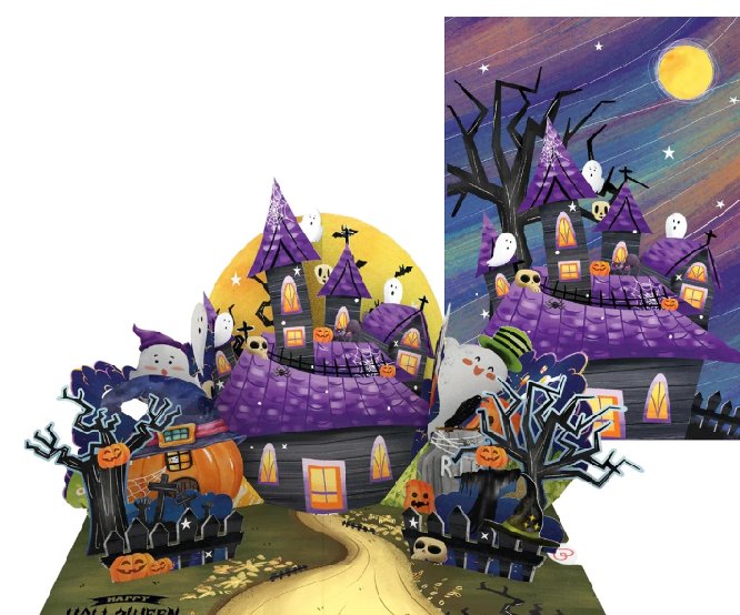 Halloween Geisterhaus Pop-Up Karte