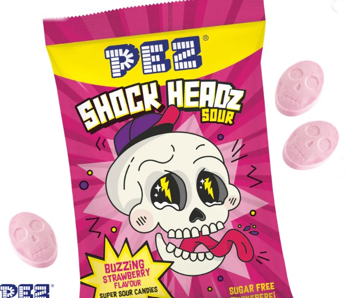 PEZ Shock Headz Erdbeere