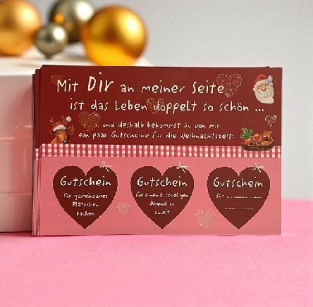Weihnachtskarte Glamour zum kleinen Preis