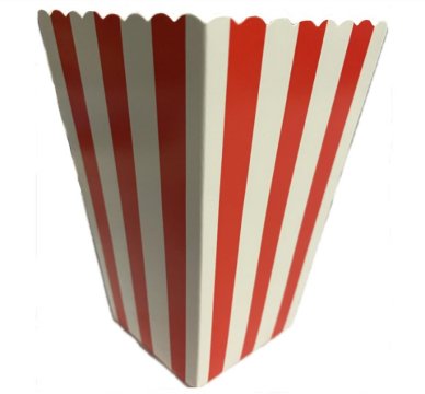 Popcorn Boxen, gestreift - rot, 5 Stck