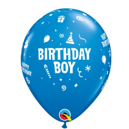 Motivballons -  27cm - Birthday Boy, blau