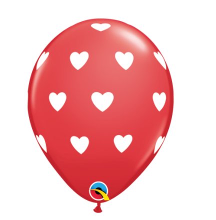 Qualatex Ballons - Rot und weie Herzen
