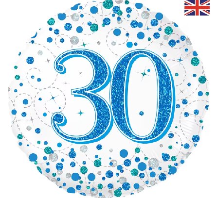 Ballon zum 30.Geburtstag, Holo Blue