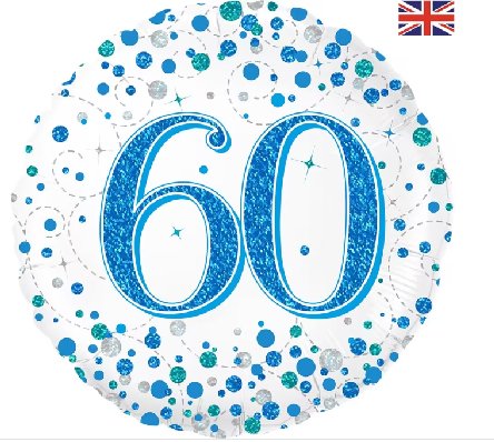 Ballon zum 60.Geburtstag, Holo Blue