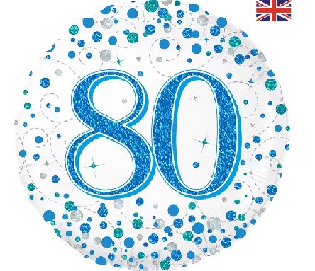 Ballon zum 80.Geburtstag, Holo Blue