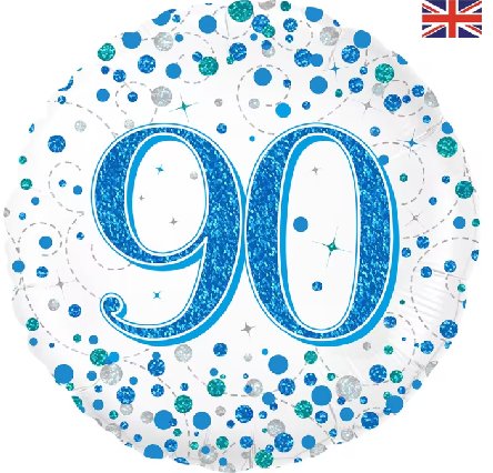 Ballon zum 90.Geburtstag, Holo Blue