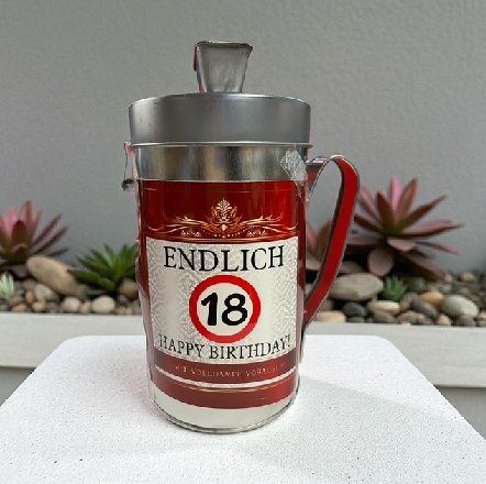 Spardose Endlich 18, Spendenkasse