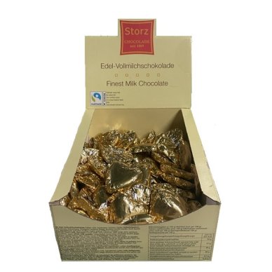 Schokoladenherzen, gold, 100 Stck