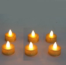 Teelichter Kerzen rund gold, 6 Stück