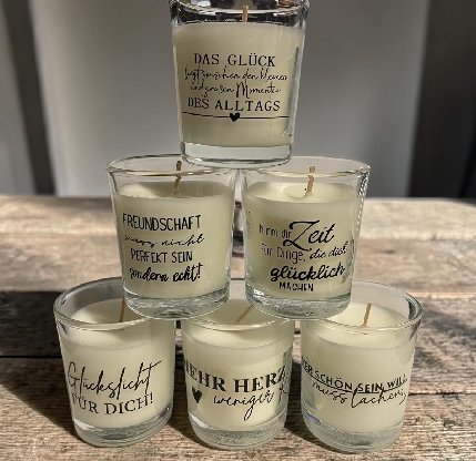 Kerze mit Spruch, 1 St�ck