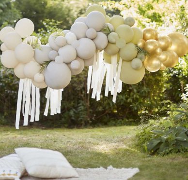 Ballonbogen Bausatz, grau,creme,grn und gold