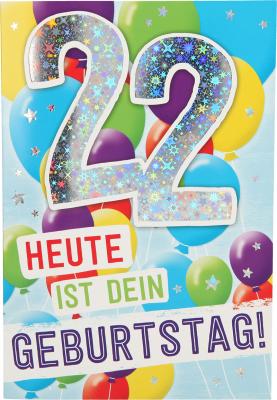 Geburtstagskarte mit Musik zum 22. Geburtstag