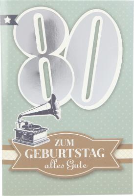 Geburtstagskarte mit Musik zum 80. Geburtstag