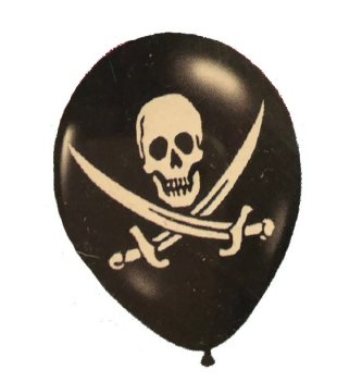 Totenkopf Luftballons, 12 Stck