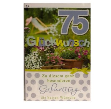 Glckwunschkarte zum 75. Geburtstag