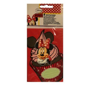 Minnie Mouse - Einladungskarten, 6 Stck