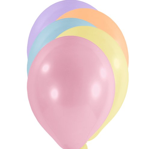 100 Luftballons  12 cm - Pastell - Bunt