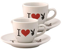 I Love Playboy Espresso Tasse 2er Set