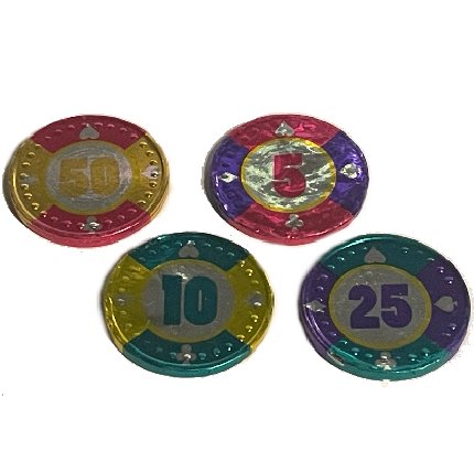 Casino Pokerchips aus Schokolade, 100g
